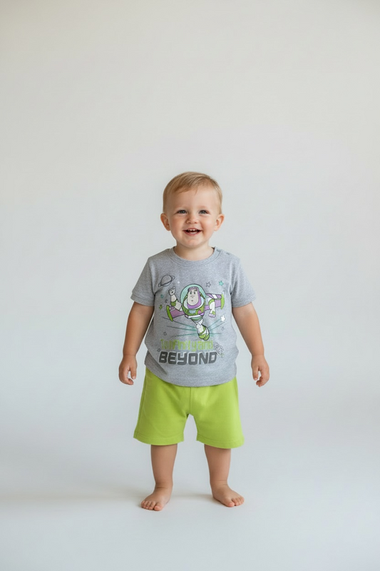 Disney Baby Buzz Lightyear 3 Piece Set, Bodysuit, T-Shirt & Shorts
