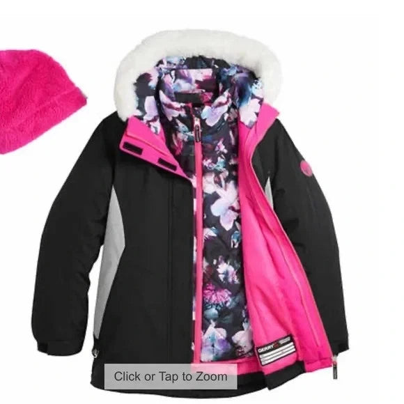 Gerry Girls 3 in 1 Systems Jacket with Beanie - Pink - Age 10/12 Youth- Medium
