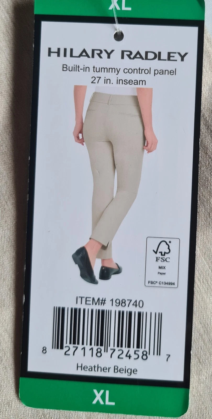 Hilary Radley Midrise Slim Pull On Pants with Tummy Control Panel - Size XL