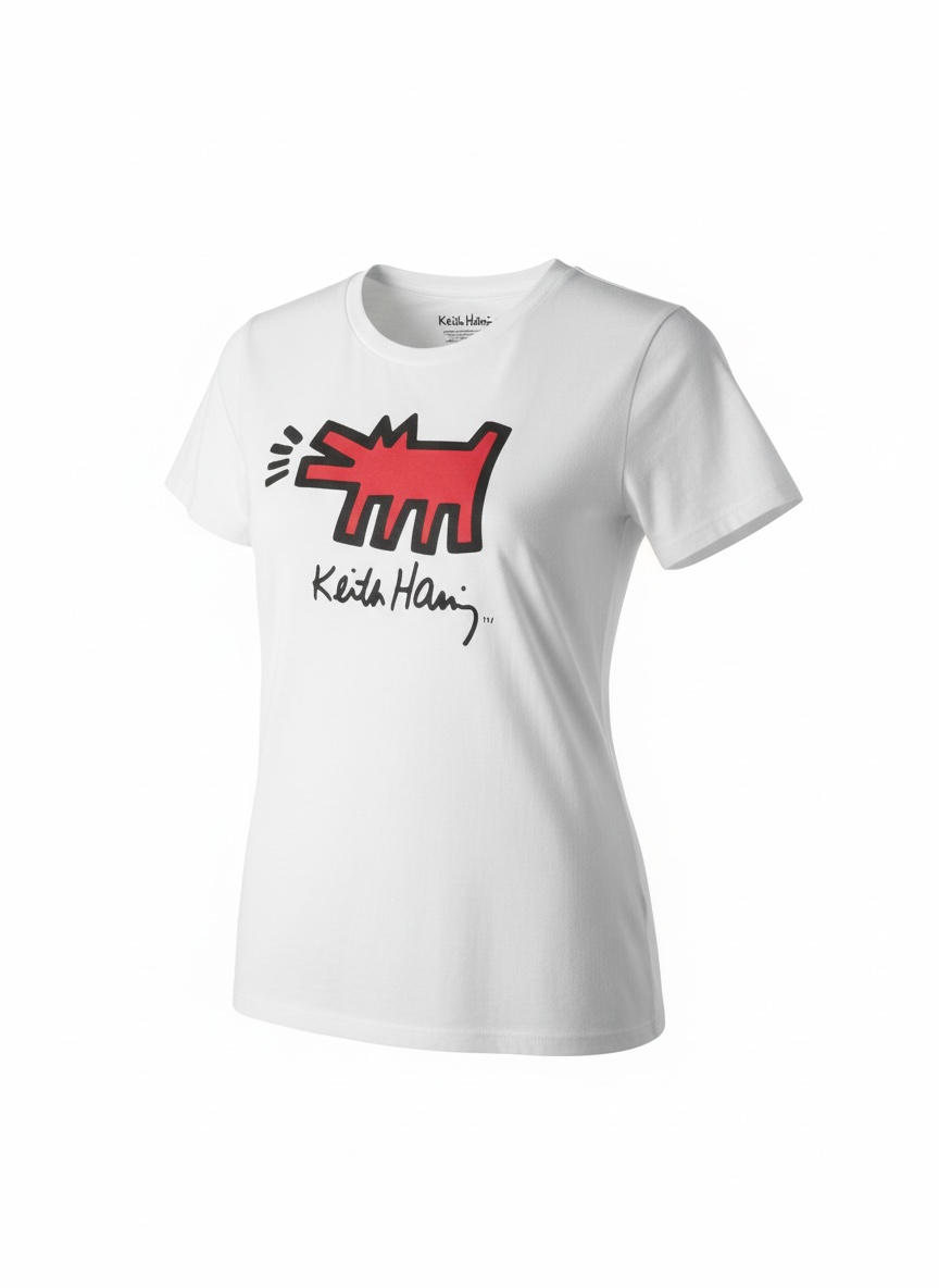 Keith Haring Women’s T-Shirt – White - Size MEDIUM