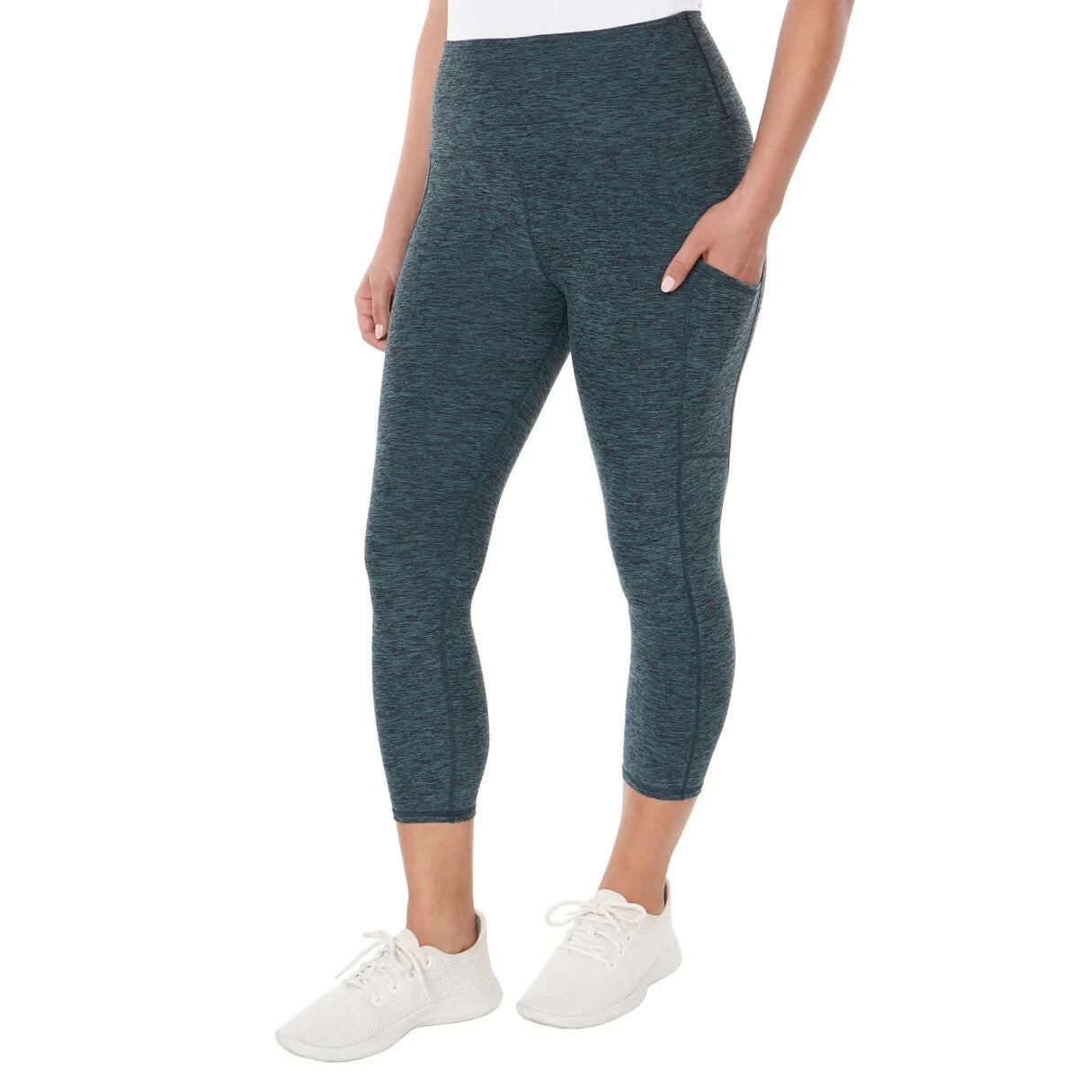 NEW Kirkland Signature Women's Brushed Capri Legging - Green - SMALL