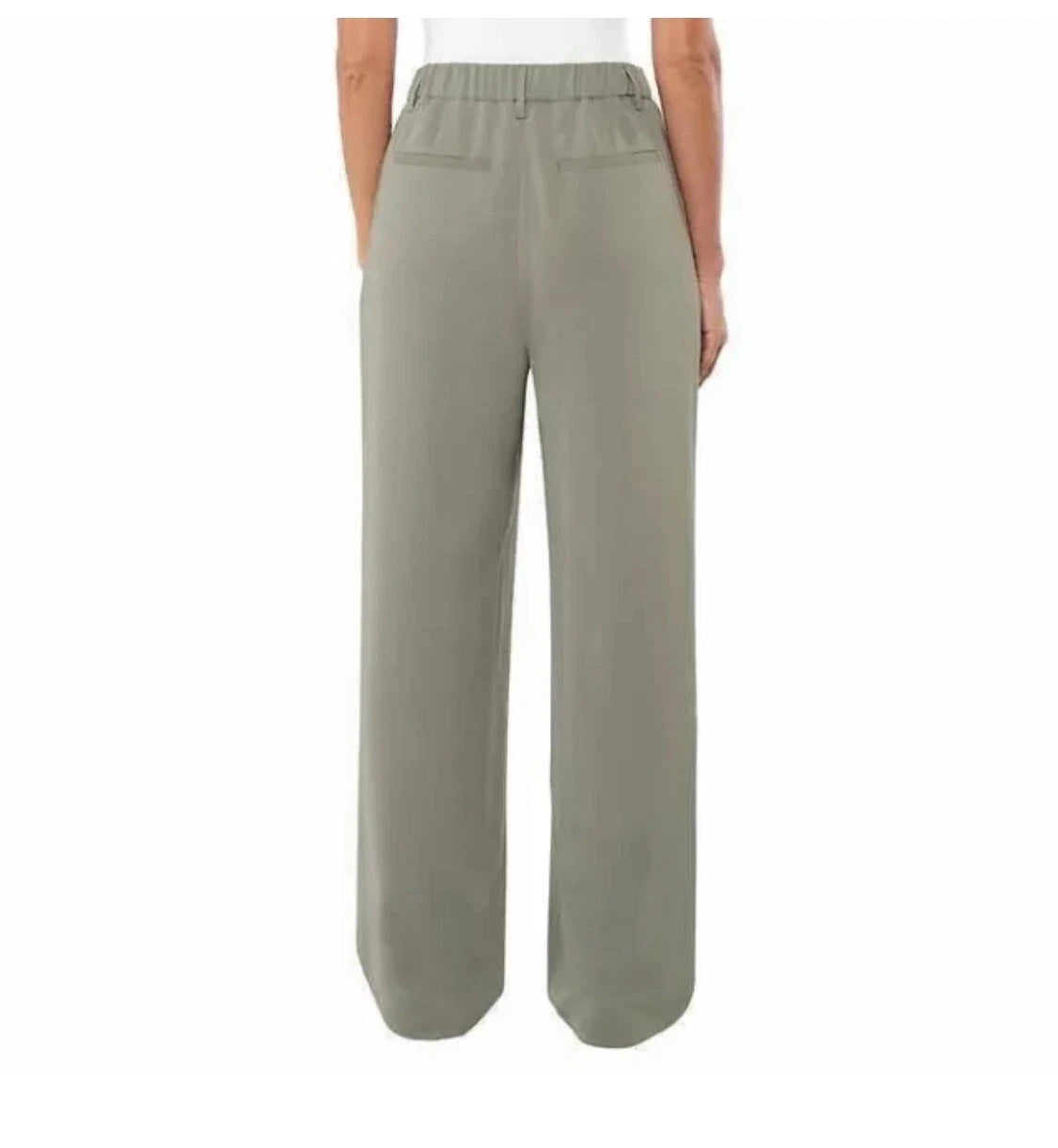 Matty M Women’s Wide Leg Pants – Sage – High-Rise – 100% Rec Polyester -LARGE