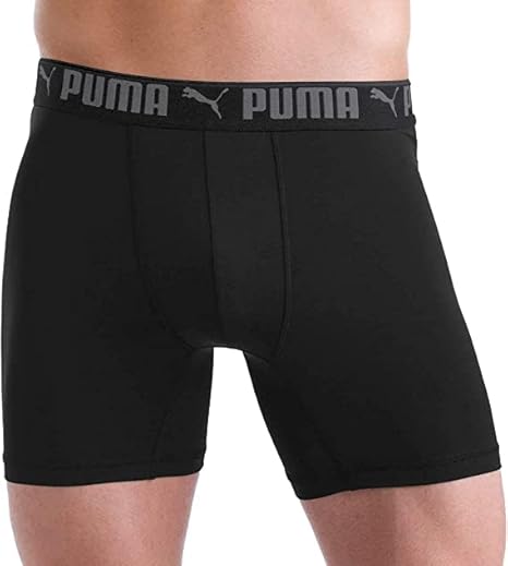 PUMA Mens Performance Sport Luxe Boxer Brief – 1 Pair - Black - MEDIUM