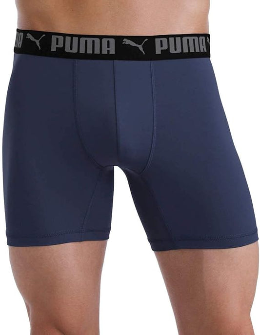 PUMA Mens Performance Sport Luxe Boxer Brief – 1 Pair -Navy - LARGE
