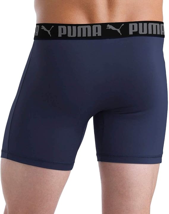 PUMA Mens Performance Sport Luxe Boxer Brief – 1 Pair -Navy - LARGE