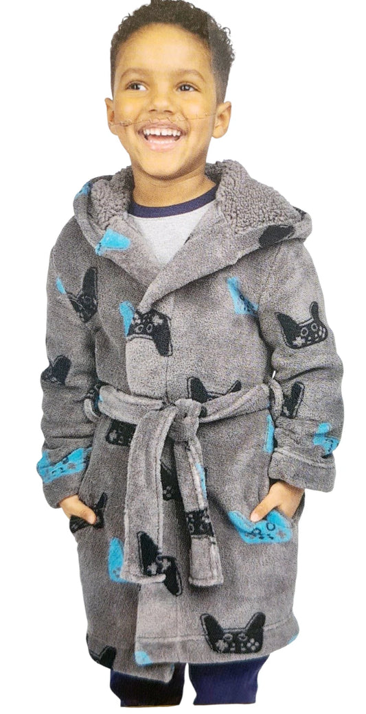Pekkle Boys "Gamer" Plush Hooded Robe