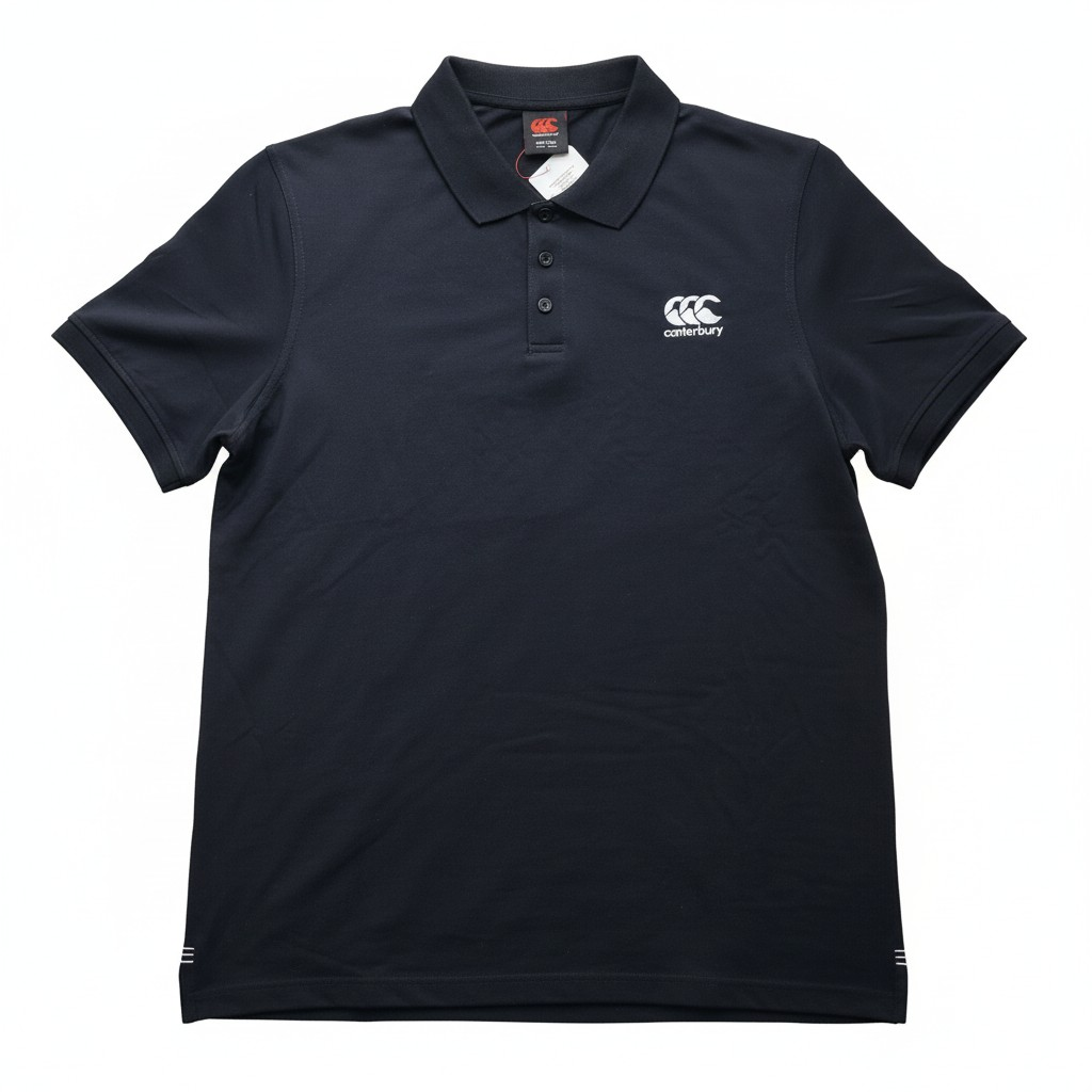 New Men’s Canterbury (CCC) Anchor Polo Shirt - Black - Size Large
