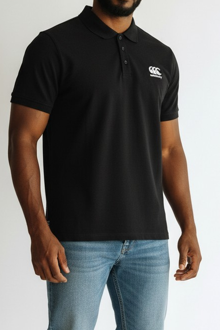 New Men’s Canterbury (CCC) Anchor Polo Shirt - Black - Size Large
