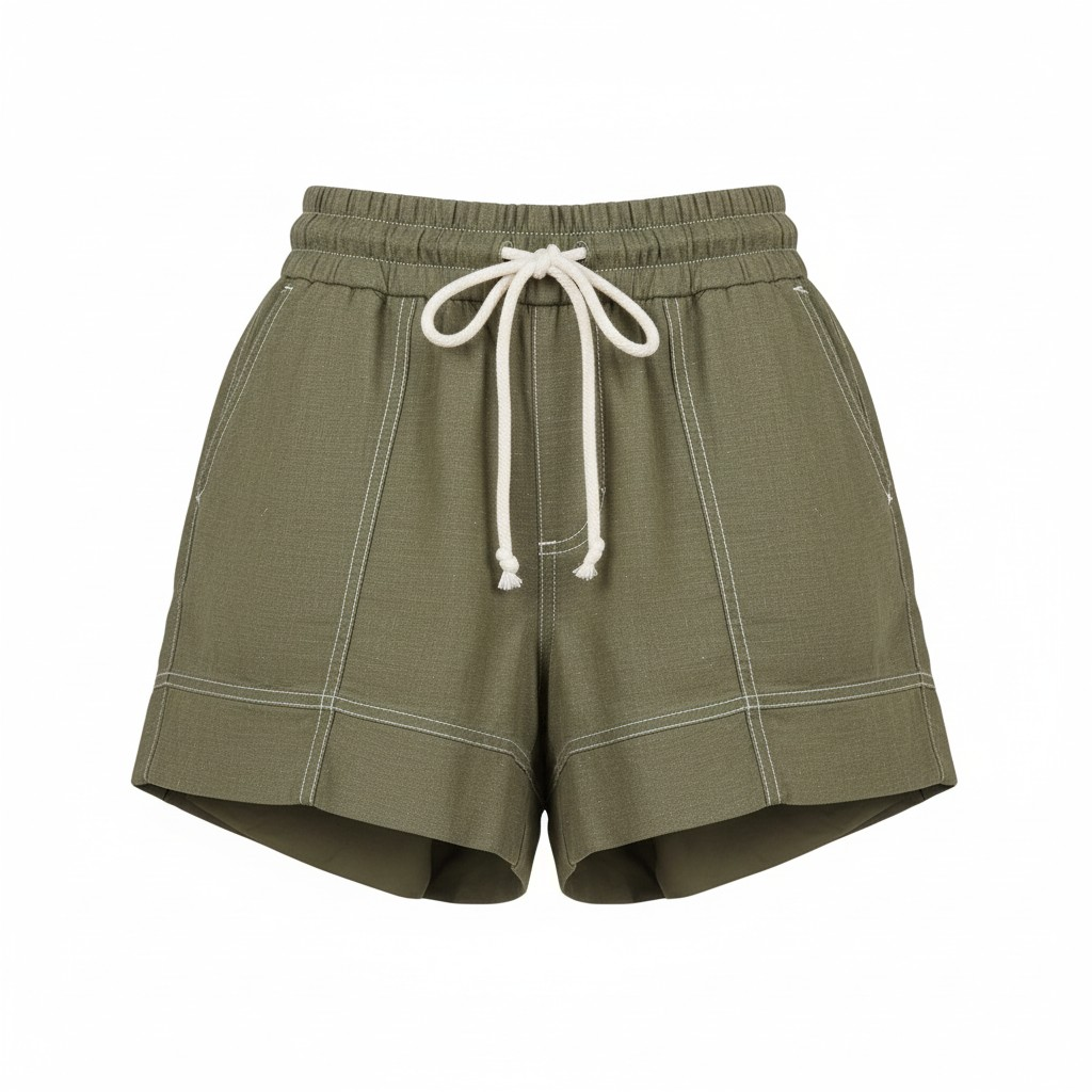JAG Women’s Contrast Linen-Blend Shorts – Green - Sizes 8, 16
