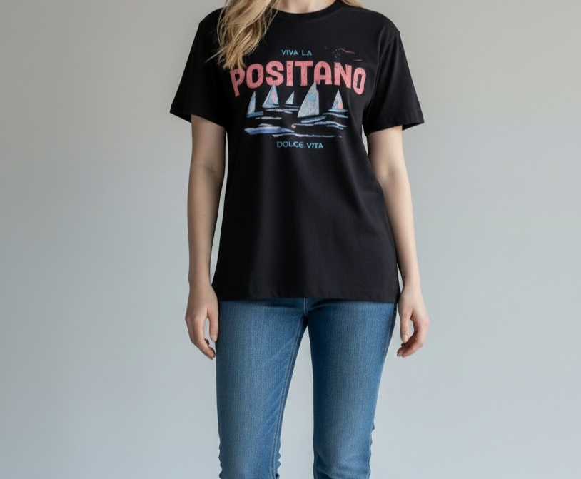 New Jag Women's Oversized Printed T-Shirt - Blue - 100% Cotton - Size 8