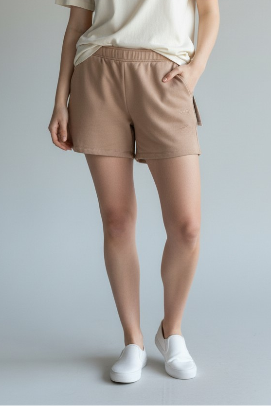 LazyPants Women’s Brown Shorts Elastic Waist Casual - Cotton Blend - Size XL