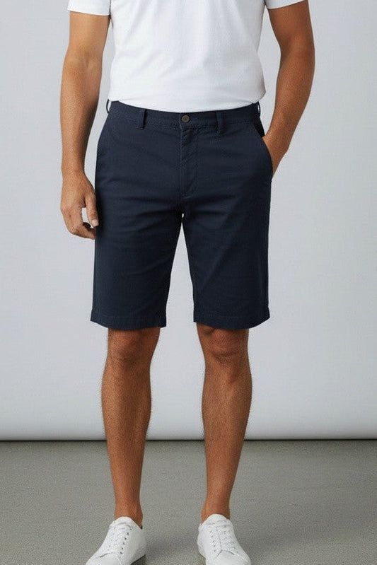 New Tailor Vintage Men's Shorts - Navy Blazer - Linen Cotton Stretch - Size 42