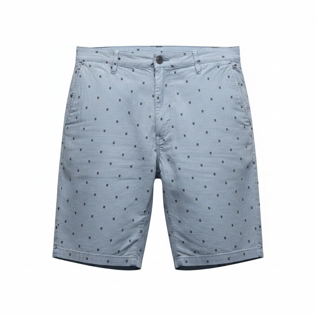 New Jachs New York Men’s Allover Print Chino Shorts – Blue Geo Print- Size 42