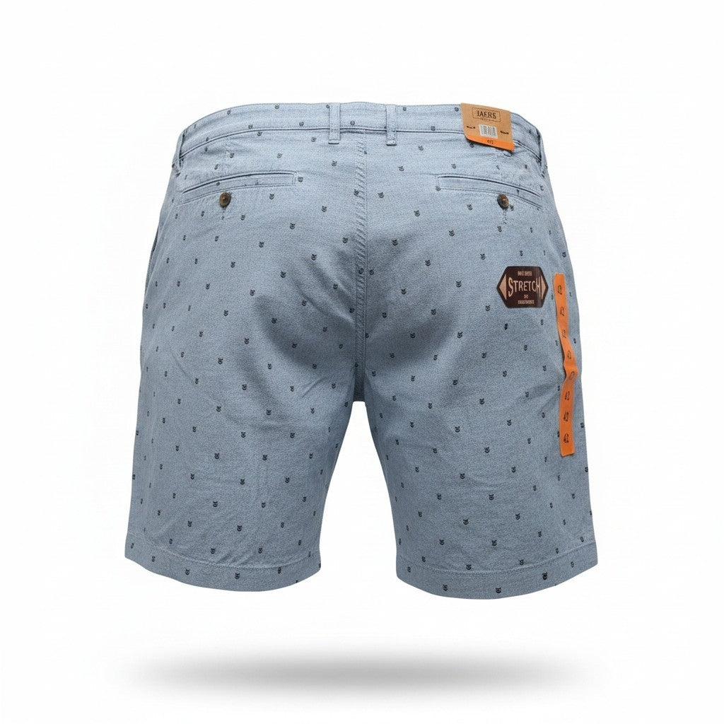 New Jachs New York Men’s Allover Print Chino Shorts – Blue Geo Print- Size 42