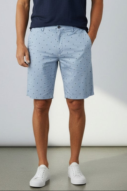 New Jachs New York Men’s Allover Print Chino Shorts – Blue Geo Print- Size 42
