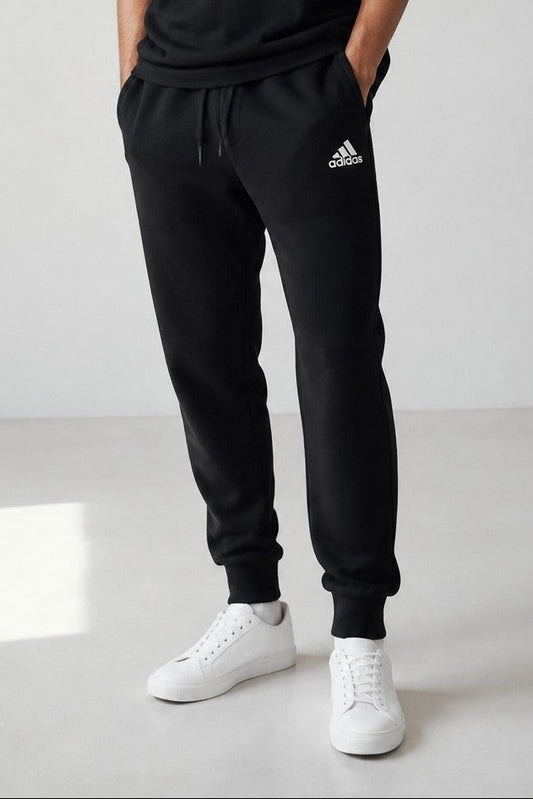 New Adidas Men's Feelcozy Regular Tapered Joggers - Size 2XL - Black/White