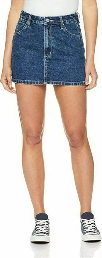 Wrangler Mini Straight Stretch Denim Skirt - Blue