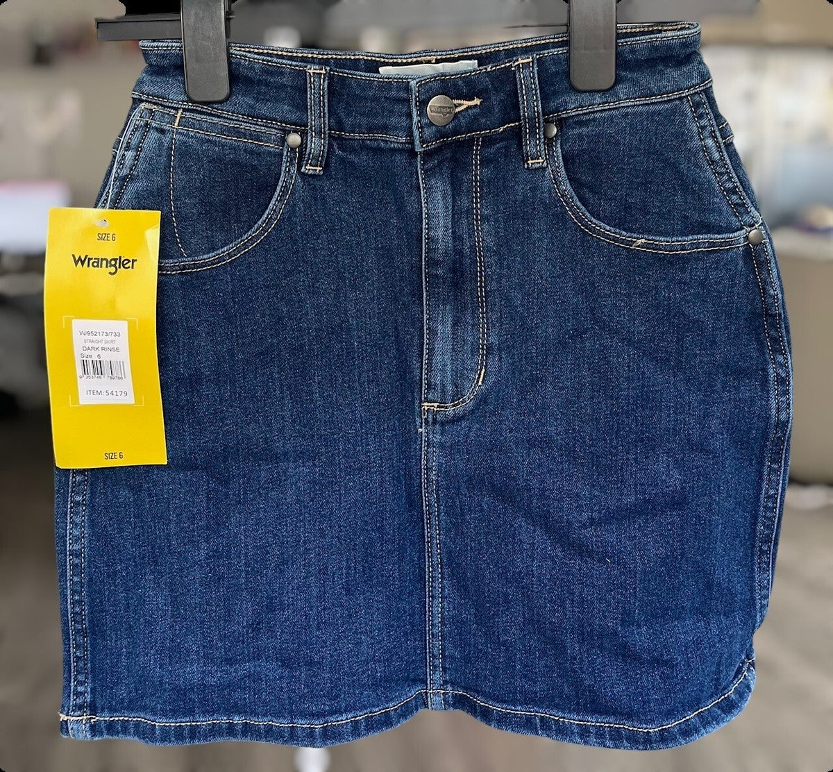 Wrangler Mini Straight Stretch Denim Skirt - Blue