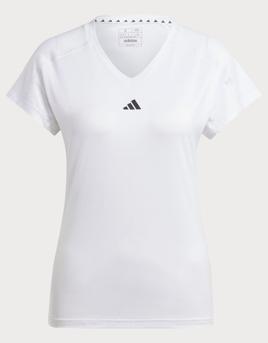 Adidas AEROREADY Women's Train Essentials Minimal Branding V-Neck Tee - Size LARGE