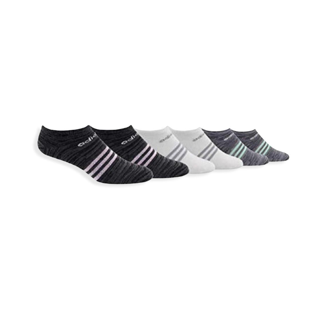Adidas Women's Superlite No Show Low Cut Socks - 6 Pair - Shoe Size 5-10