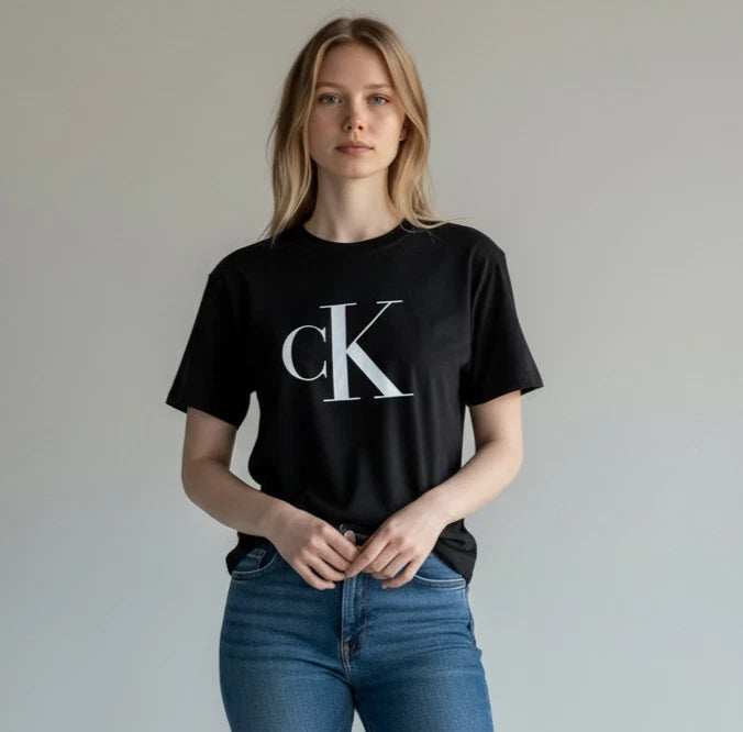 Calvin Klein Women’s T-Shirt – CK Logo – 100% Cotton - Size LARGE