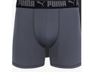 PUMA Mens Performance Sport Luxe Boxer Brief – 1 Pair - Grey - SMALL