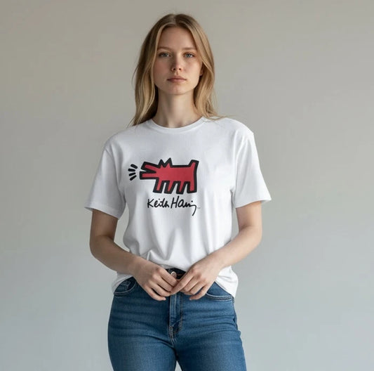 Keith Haring Women’s T-Shirt – White - Size MEDIUM